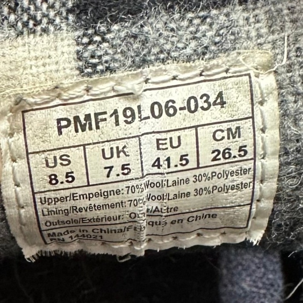 Pendleton Mens Wool Blend Low Top Sneakers Charcoal Grey PMF19L06-034 Size 8.5 - Picture 11 of 12